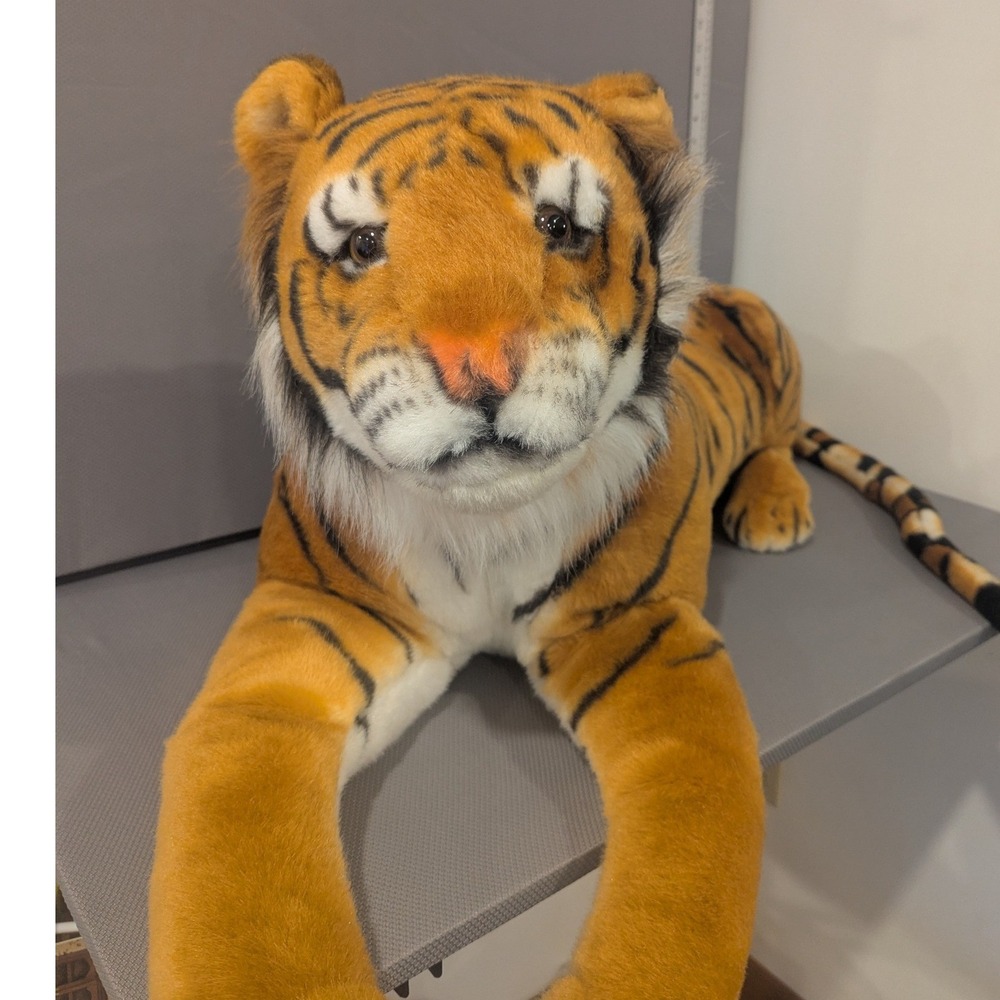 Melissa & Doug Lifelike Bengal Tiger Giant Plush Stuffed Animal Orange Black 70"